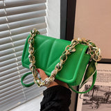 French Style Small Square Bags Soft Surface Chain Shoulder Messenger Bags