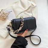 French Style Small Square Bags Soft Surface Chain Shoulder Messenger Bags