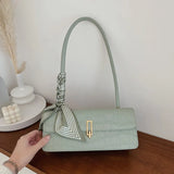 French Style Underarm Bag Stone Pattern One Shoulder Bags