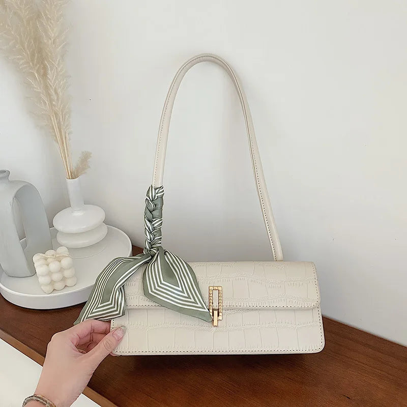 French Style Underarm Bag Stone Pattern One Shoulder Bags