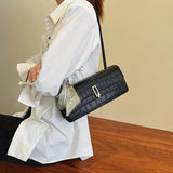 French Style Underarm Bag Stone Pattern One Shoulder Bags