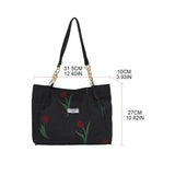 French Style Tulip Flowers Shoulder Bag for Daily Commute