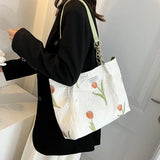 French Sweet Women Shoulder Bag with Zipper Large Capacity Handbag