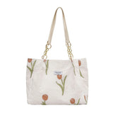 French Sweet Women Shoulder Bag with Zipper Large Capacity Handbag