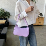 French Underarm Bag PU Solid Ladies Handbag Shoulder Underarm Bag Ins Mobile Pho