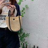 French Straw Woven Bag Women's Summer Shoulder Messenger Handbag