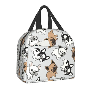 Frenchie French Bulldog Insulated Lunch Bags for Women Dogs Lover Reusable