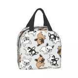 Frenchie French Bulldog Insulated Lunch Bags for Women Dogs Lover Reusable