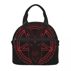 Cooler Bag Baphomet Goat Head Print Portable Thermal Lunch Bag For Women