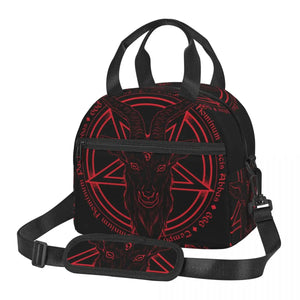 Cooler Bag Baphomet Goat Head Print Portable Thermal Lunch Bag For Women