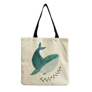 Whale Sea Series Tote Bag for Women Large Capacity Handbag