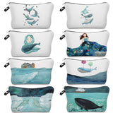 Sea Series Women Bag Large Capacity Cosmetic Bags Organizer