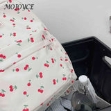 Cherry Print School Bag for Girls with Large Capacity