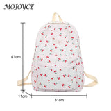 Cherry Print School Bag for Girls with Large Capacity