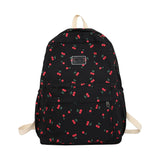 Cherry Print School Bag for Girls with Large Capacity