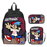 FNF Backpack 3 Pcs Set with Pencil Case Crossbody Bags Kids Anime School Bags
