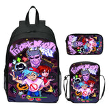 FNF Backpack 3 Pcs Set with Pencil Case Crossbody Bags Kids Cartoon School Bags