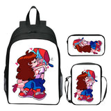FNF Backpack 3 Pcs Set with Pencil Case Crossbody Bags Kids Cartoon School Bags