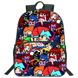 FNF Backpack for Kids Cartoon Anime School Bags Boys Girls Teens