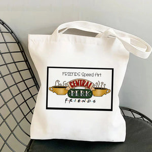 TV 2 Shopping Bag Handbag Jute Cotton Reusable Shopper Foldable Cloth Sac Toile