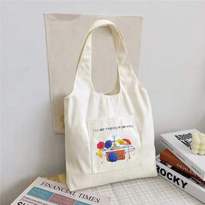 Canvas Vest Bags Women Shoulder Bag College Students Tote Bags