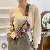Tassel Straw Raffia Boho Women Bag Waist Fanny Pack Belt Bum Hip Handbag
