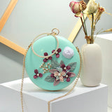 Fringe Flower Wild Shoulder Handbag Small Round Bag