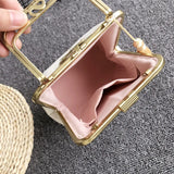 Fringe Shell Lock Bag Women's Handbags Purses Embroidery