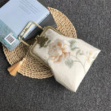 Fringe Shell Lock Bag Women's Handbags Purses Embroidery
