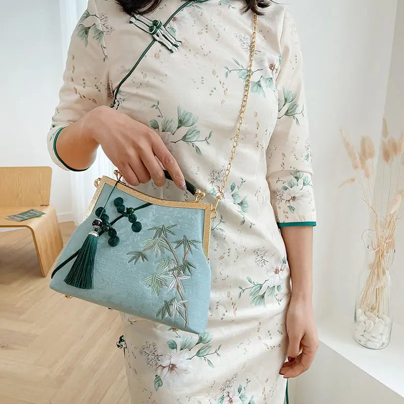 Vintage Tassel Bag Shell Lock Crossbody Chain Handbag Women's Purses