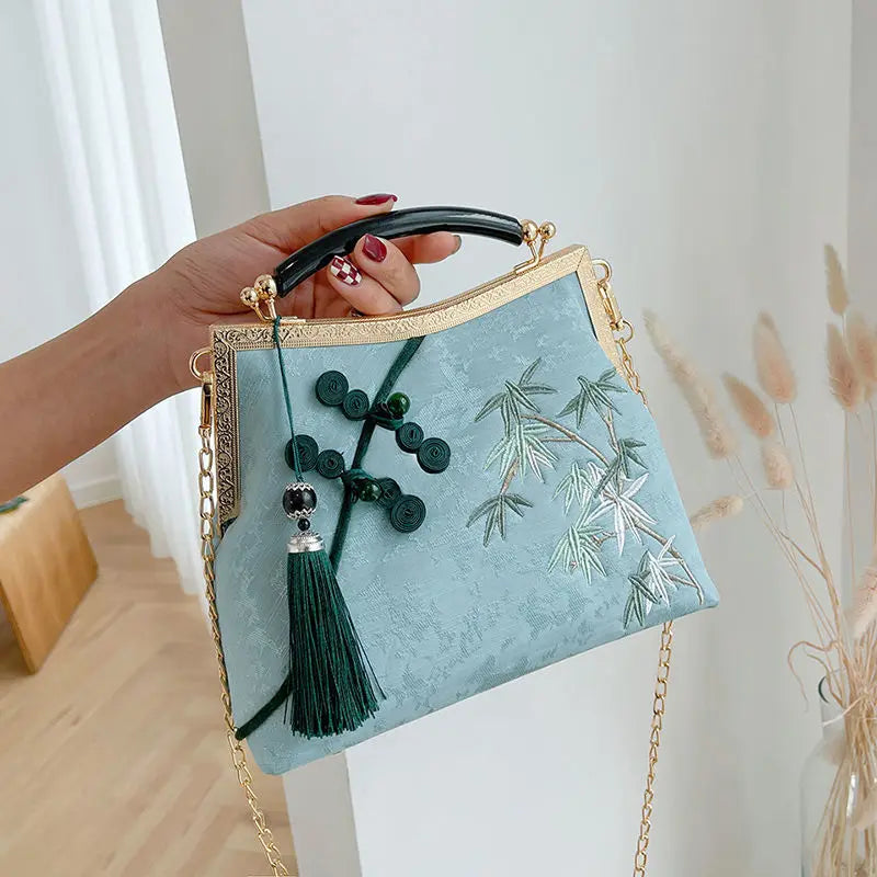 Vintage Tassel Bag Shell Lock Crossbody Chain Handbag Women's Purses