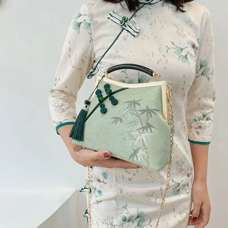 Vintage Tassel Bag Shell Lock Crossbody Chain Handbag Women's Purses