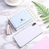 Fringe Women's Short Leather Wallet Clutch