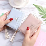 Fringe Women's Short Leather Wallet Clutch