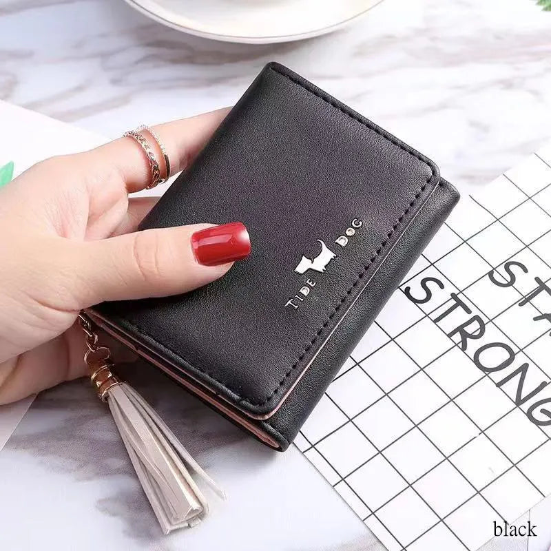 Fringe Women's Short Leather Wallet Clutch