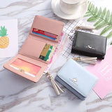 Fringe Women's Short Leather Wallet Clutch