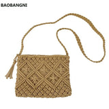 Fringed Hand Bag Messenger Bag Cotton Rope