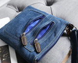 Denim Shoulder Bag Double Zipper Cross Body Lady Messenger Small Bag