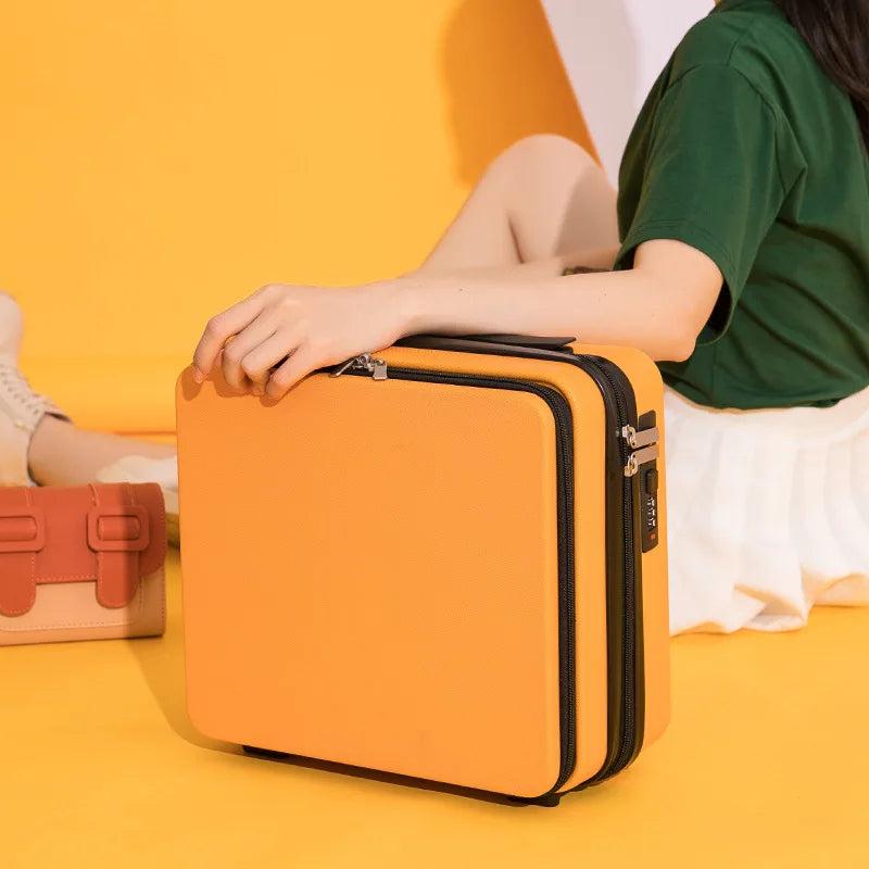 Front Open Luggage Compartment Portable Cosmetic Case 16 Inch Password Box Mini