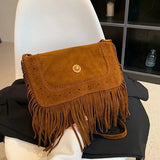 Vintage Fringe Tassel Women Shoulder Crossbody Messenger Bag