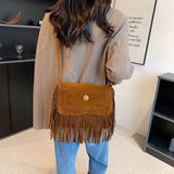 Vintage Fringe Tassel Women Shoulder Crossbody Messenger Bag