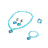 Frozen Crown Magic Wand Girls Elsa Princess Necklace Bracelet Ear Clip Ring Set