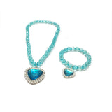 Frozen Crown Magic Wand Girls Elsa Princess Necklace Bracelet Ear Clip Ring Set