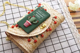 Cherry Banana Straw Beach Bag Embroidery Messenger Chain Shoulder Bag