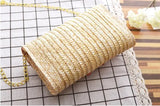 Cherry Banana Straw Beach Bag Embroidery Messenger Chain Shoulder Bag