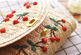 Cherry Banana Straw Beach Bag Embroidery Messenger Chain Shoulder Bag