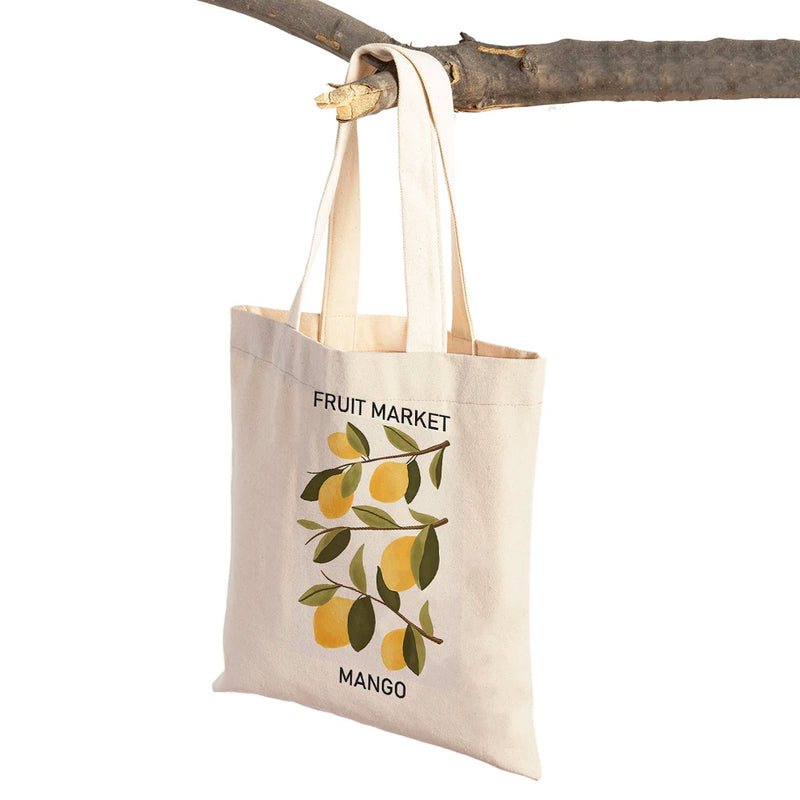 Fruit Market Women Shopper Bags Canvas Tote Handbag Shoulder Shopping Bag