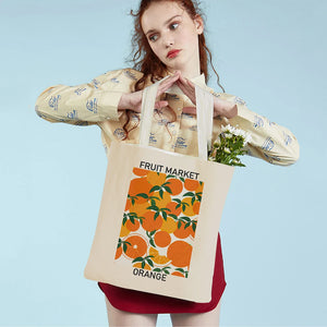 Fruit Market Women Shopper Bags Canvas Tote Handbag Shoulder Shopping Bag