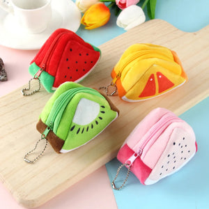 Fruit Plush Coin Purse for Girls, Kids Wallet