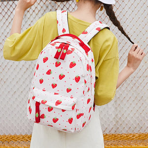Fruit Print Backpack Lightweight Waterproof Shoulder Bags